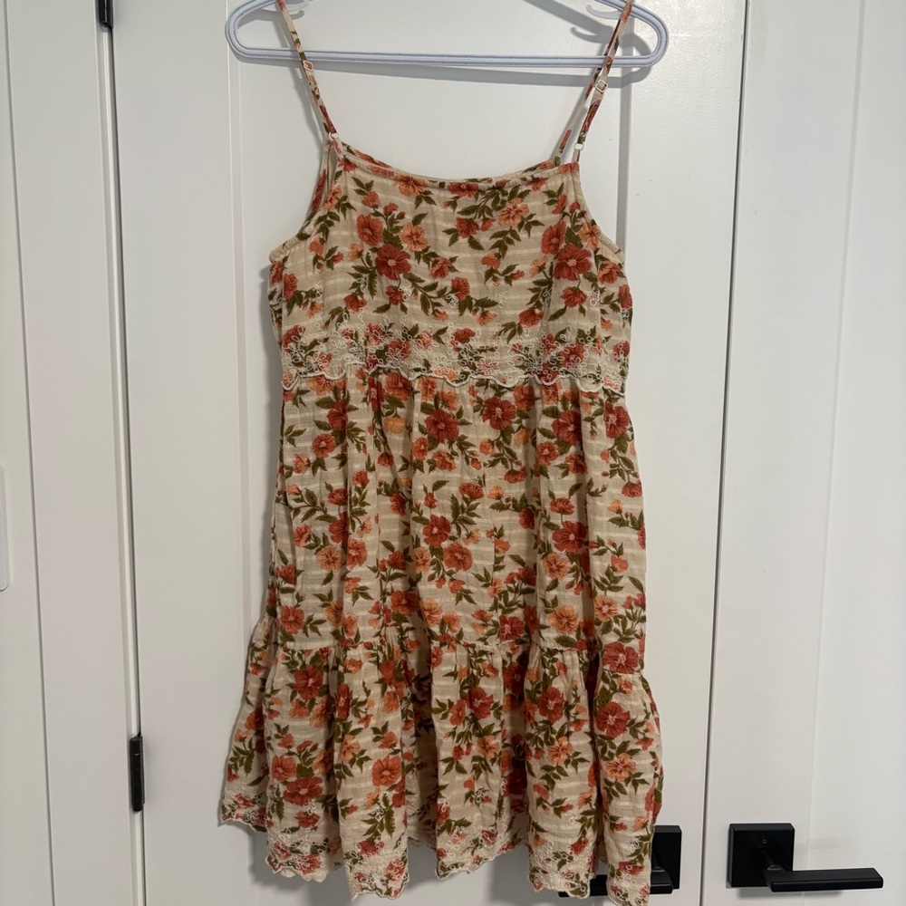 American Eagle Floral Print Summer Spring Short Mini Dress Women's Size Medium - Picture 9 of 11